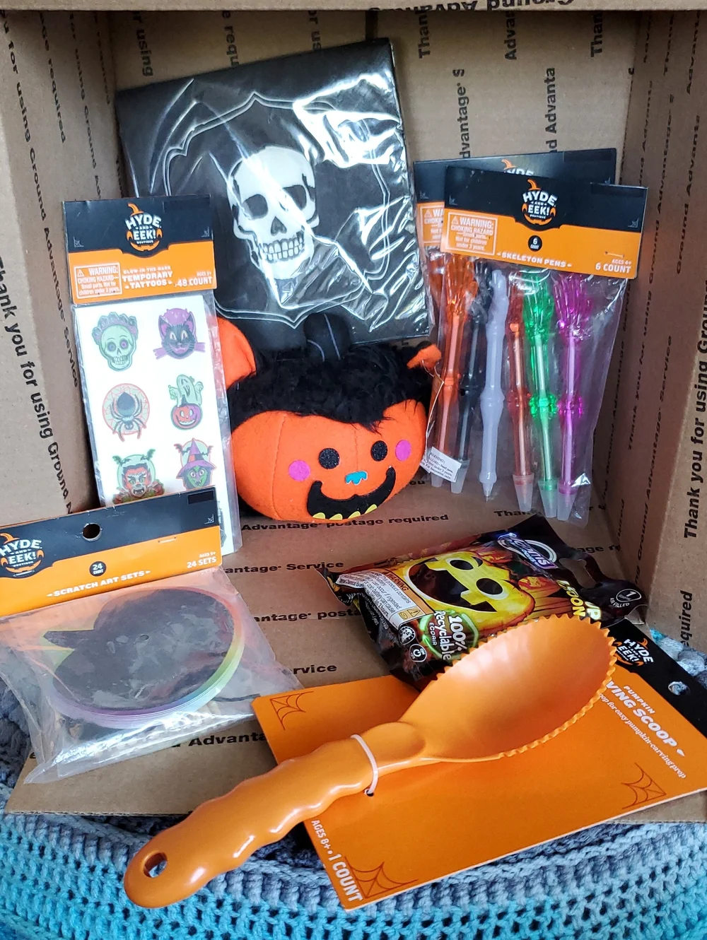 Kids Orange Pumpkin Plush Halloween Accessory Set